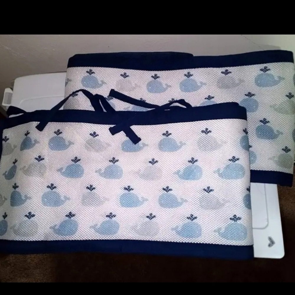 Breathable Mesh Crib Liner Classic Collection — Little Whale Navy